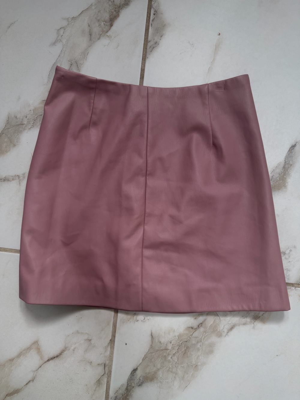 Maeve Mauve Faux Leather Mini Skirt